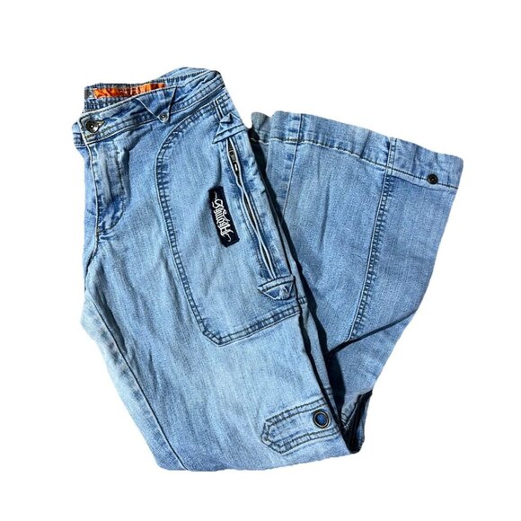 Vintage Y2K Akademiks AKDMKS Flare Patch SZ 15 33” waist Jeans Streetwear 90s - Picture 3 of 10